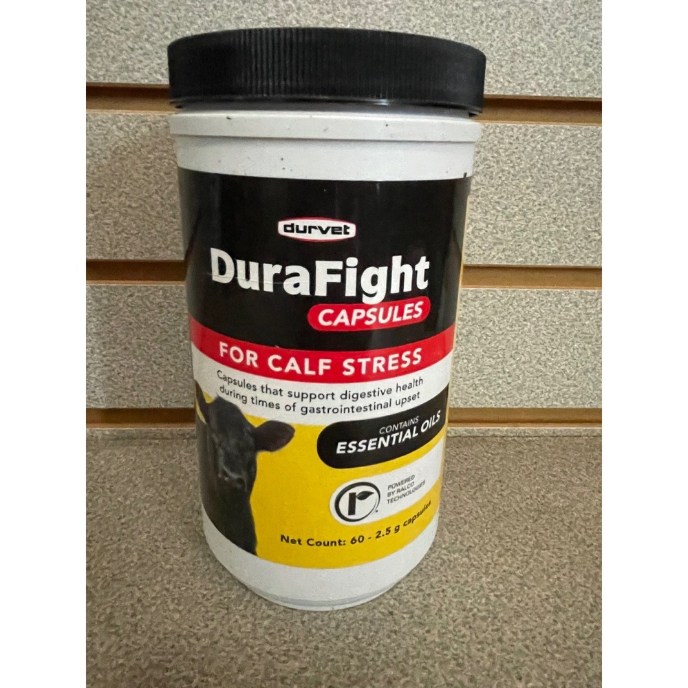 Durvet DuraFight Calf Stress Capsules 60 Ct 2.5g Essential Oils Digestive Health